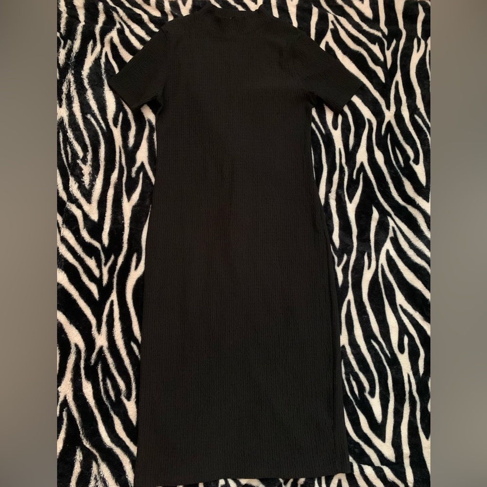 black stretchy long bodycon dress